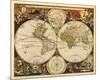 New World Map, 17th Century-Nicholas Visscher-Mounted Giclee Print