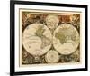 New World Map, 17th Century-Nicholas Visscher-Framed Giclee Print