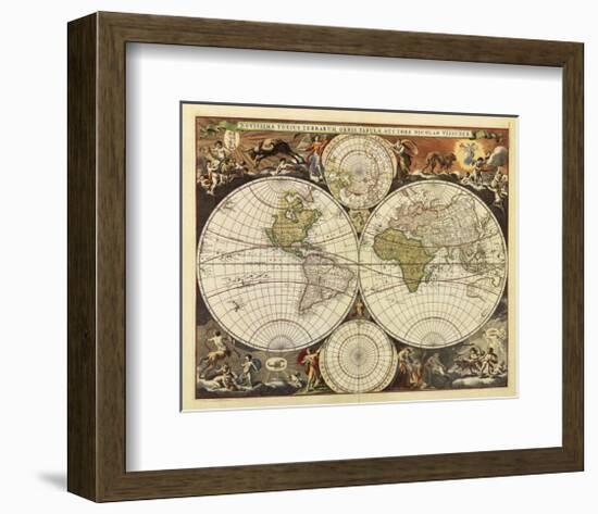 New World Map, 17th Century-Visscher-Framed Art Print