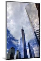 New World Trade Center Glass Building Skyscraper Skyline Blue Clouds Reflection New York City, Ny-William Perry-Mounted Photographic Print