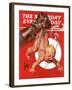 "New Year and Warring Fist," Saturday Evening Post Cover, January 4, 1941-Joseph Christian Leyendecker-Framed Giclee Print