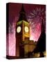 New Year Fireworks and Big Ben, Houses of Parliament, Westminster, London, England, United Kingdom,-Frank Fell-Stretched Canvas