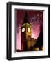 New Year Fireworks and Big Ben, Houses of Parliament, Westminster, London, England, United Kingdom,-Frank Fell-Framed Photographic Print