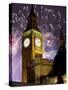 New Year Fireworks and Big Ben, Houses of Parliament, Westminster, London, England, United Kingdom,-Frank Fell-Stretched Canvas