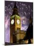 New Year Fireworks and Big Ben, Houses of Parliament, Westminster, London, England, United Kingdom,-Frank Fell-Mounted Photographic Print