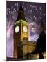 New Year Fireworks and Big Ben, Houses of Parliament, Westminster, London, England, United Kingdom,-Frank Fell-Mounted Photographic Print