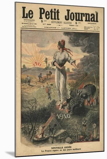 New Year, France Hopes for Better Days, Illustration from 'Le Petit Journal', 1st January 1911-French School-Mounted Giclee Print