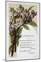 New Year Greetings Card With Floral Decoration and Poem by G. Herbert-W. Dickes-Mounted Giclee Print