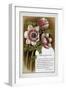 New Year Greetings Card With Floral Decoration and Poem by R. N. Milnes-W. Dickes-Framed Giclee Print