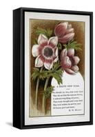 New Year Greetings Card With Floral Decoration and Poem by R. N. Milnes-W. Dickes-Framed Stretched Canvas