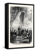 New Year's Day at the Tuileries: the Papal Nuncio Congratulating the Emperor France 1869-null-Framed Stretched Canvas