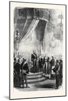 New Year's Day at the Tuileries: the Papal Nuncio Congratulating the Emperor France 1869-null-Mounted Giclee Print