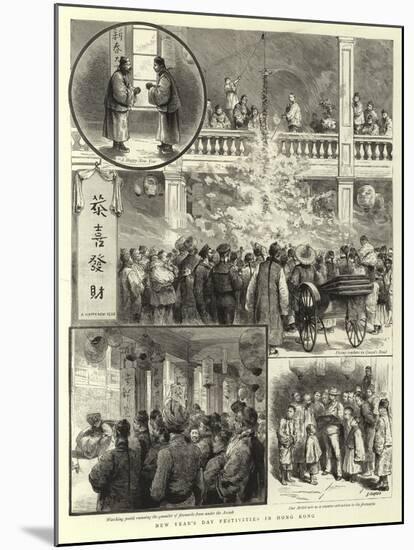 New Year's Day Festivities in Hong Kong-Godefroy Durand-Mounted Giclee Print