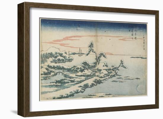 New Year's Day Sunrise at Susaki in Snow, Mid 19th Century-Utagawa Hiroshige-Framed Giclee Print