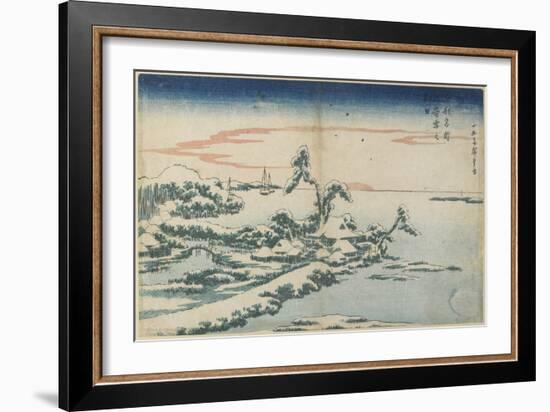 New Year's Day Sunrise at Susaki in Snow, Mid 19th Century-Utagawa Hiroshige-Framed Giclee Print