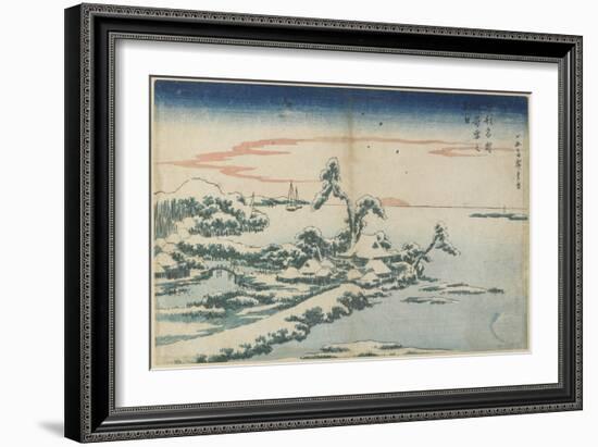 New Year's Day Sunrise at Susaki in Snow, Mid 19th Century-Utagawa Hiroshige-Framed Giclee Print