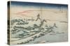 New Year's Day Sunrise at Susaki in Snow, Mid 19th Century-Utagawa Hiroshige-Stretched Canvas