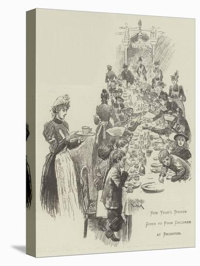 New Year's Dinner Given to Poor Children at Brighton-William Douglas Almond-Stretched Canvas