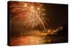 New Year's Eve Fireworks, Kings Beach, Sunshine Coast, Queensland, Australia-Mark A Johnson-Stretched Canvas