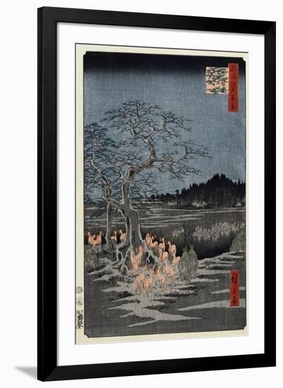 New Year's Eve Foxfires at the Nettle Tree, Oji', from the Series, 'One Hundred Famous Views of Edo-Utagawa Hiroshige-Framed Giclee Print