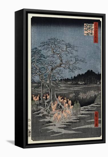 New Year's Eve Foxfires at the Nettle Tree, Oji', from the Series, 'One Hundred Famous Views of Edo-Utagawa Hiroshige-Framed Stretched Canvas