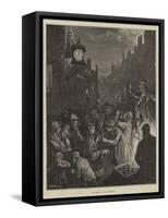 New-Year's Eve in Edinburgh-William Bazett Murray-Framed Stretched Canvas