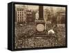 New Year's Eve, Trafalgar Square, 1919-English Photographer-Framed Stretched Canvas