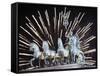 New Year's Fireworks above the Quadriga at the Brandenburg Gate in Berlin, Germany, c.2007-Michael Sohn-Framed Stretched Canvas