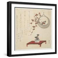 (New Year's Flower Arrangement on a Table and in a Hanging Vase), Early 19th Century-Keisai Eisen-Framed Giclee Print