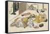 New Year's Gathering Within a Brothel, 1741-1744-Okumura Masanobu-Framed Stretched Canvas
