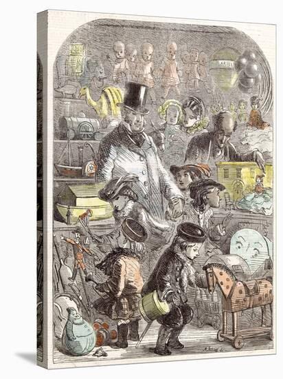 New Year's Gifts, the Toyshop, Jackson Children, 1860-null-Stretched Canvas