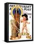 "New Year Tickertape," Saturday Evening Post Cover, December 30, 1933-Joseph Christian Leyendecker-Framed Stretched Canvas