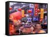 New Years Crowd on the Streets of Old Nanjing, Nanjing, Jiangsu Province, China-Charles Crust-Framed Stretched Canvas