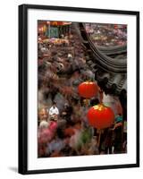 New Years Crowd Winds Beyond the Confucious Temple, Nanjing, Jiangsu Province, China-Charles Crust-Framed Photographic Print