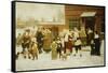 New Years Day, New Amsterdam-George Henry Boughton-Framed Stretched Canvas