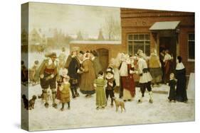 New Years Day, New Amsterdam-George Henry Boughton-Stretched Canvas