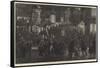 New-Years Fete in Paris, the Boulevards on a Bal D'Opera Night-Felix Regamey-Framed Stretched Canvas