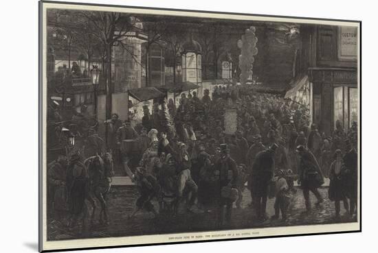 New-Years Fete in Paris, the Boulevards on a Bal D'Opera Night-Felix Regamey-Mounted Giclee Print
