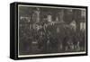 New-Years Fete in Paris, the Boulevards on a Bal D'Opera Night-Felix Regamey-Framed Stretched Canvas