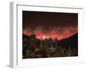 New Years Fireworks over Rio de Janeiro, Brazil, South America-Karol Kozlowski-Framed Photographic Print