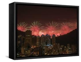 New Years Fireworks over Rio de Janeiro, Brazil, South America-Karol Kozlowski-Framed Stretched Canvas