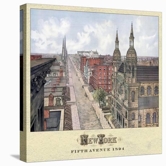 New York 5th Ave 1894-Vintage Lavoie-Stretched Canvas