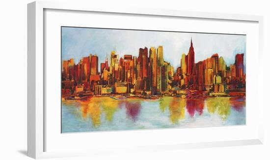 New York Abskyline-Claude Becaud-Framed Art Print