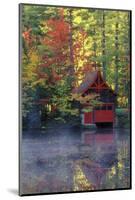 New York, Adirondack Mountains. Boathouse in Autumn Along the Lake-Jaynes Gallery-Mounted Photographic Print