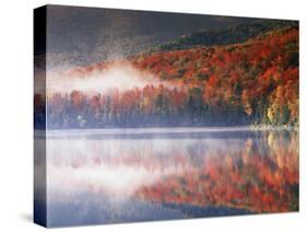 New York, Adirondack Mts, Fall and Fog Reflecting in Heart Lake-Christopher Talbot Frank-Stretched Canvas