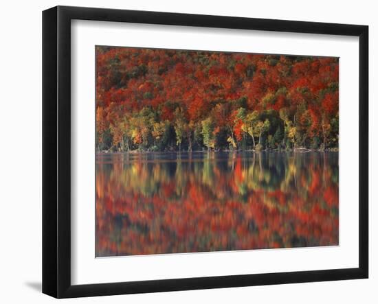 New York, Adirondack Mts, Fall and Fog Reflecting in Heart Lake-Christopher Talbot Frank-Framed Premium Photographic Print