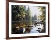 New York, Adirondack Mts, Fall Trees Alond a Stream-Christopher Talbot Frank-Framed Photographic Print