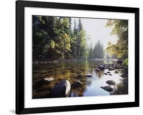 New York, Adirondack Mts, Fall Trees Alond a Stream-Christopher Talbot Frank-Framed Photographic Print