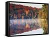 New York, Adirondack Mts, Sugar Maples and Fog at Heart Lake in Autumn-Christopher Talbot Frank-Framed Stretched Canvas