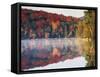 New York, Adirondack Mts, Sugar Maples and Fog at Heart Lake in Autumn-Christopher Talbot Frank-Framed Stretched Canvas